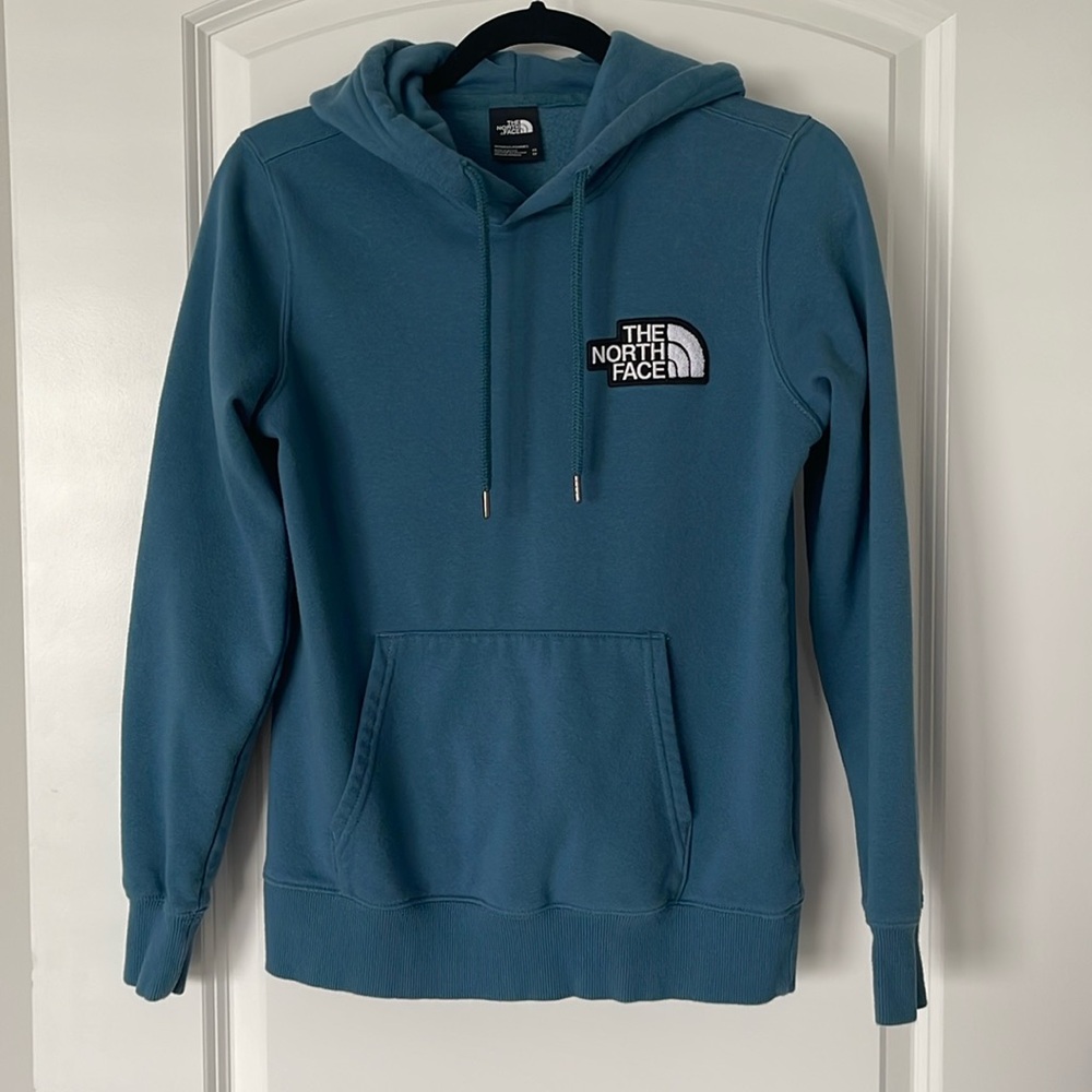 The North Face Women’s Blue Fuzzy Patch Hoodie Sweatshirt Size XS Extra Small